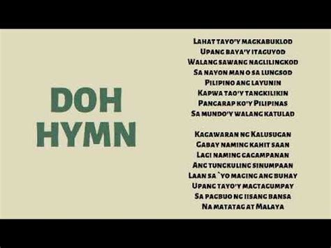 We proudly present the DOH Hymn. .